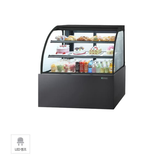 [그랜드우성] 간냉식 제과쇼케이스 900 곡면 뒷문형 3단 블랙
