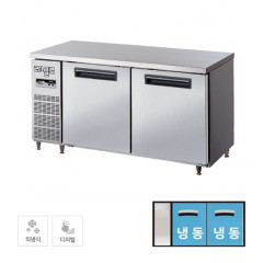 [라셀르] 직냉식 테이블 냉동고 400L급 내부스텐