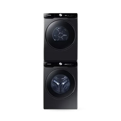 비스포크 AI 세탁기 25kg + 건조기 21kg + 상단 설치 키트 (블랙캐비어) 세탁기+건조기렌탈